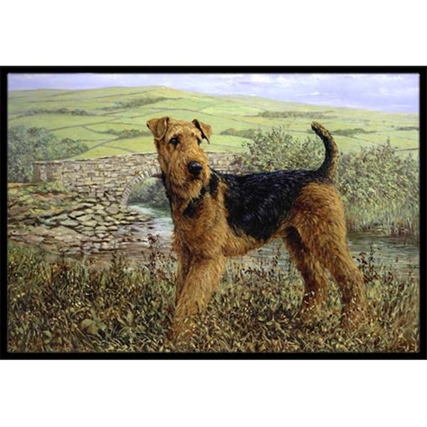 Carolines Treasures Carolines Treasures HMHE0245MAT Airedale Terrier the Kings Country Indoor or Outdoor Mat; 18 x 27 HMHE0245MAT - main